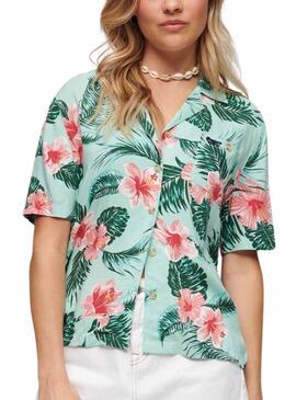 Camisa Superdry Beach Verde Para Mujer