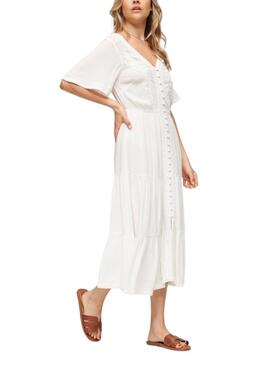 Vestido Superdry Embroidered Blanco Para Mujer