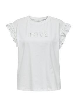 Camiseta Only Pernille Blanco Para Mujer