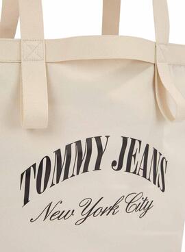 Bolso Tommy Jeans Hot Summer Tote Beige Para Mujer