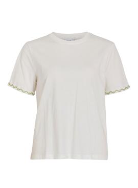 Camiseta Vila Sybil Pattern Blanco Para Mujer