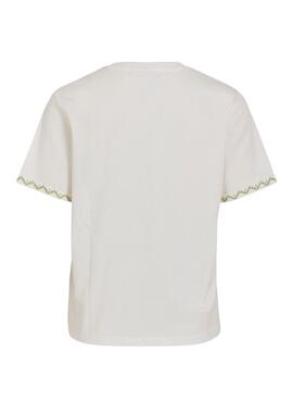 Camiseta Vila Sybil Pattern Blanco Para Mujer