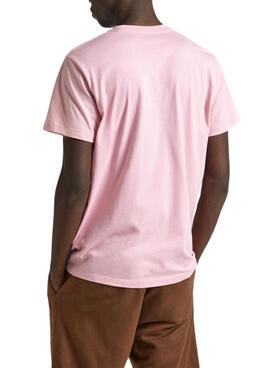 Camiseta Pepe Jeans Eggo Rosa Para Hombre