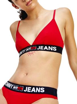 Top Tommy Jeans Triangle Rojo Para Mujer