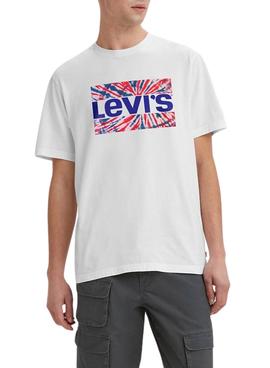 Camiseta Levis Relaxed Tie Dye Blanca Para Hombre
