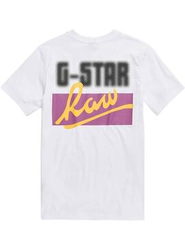 Camiseta G-Star Back Slim Blanca para Hombre