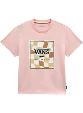 Camiseta Vans Checker Box Rosa para Niña