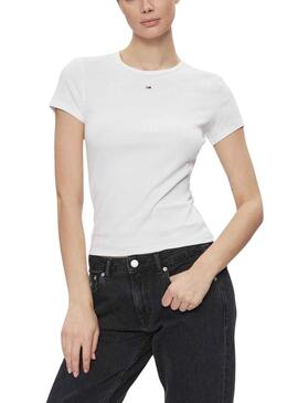 Camiseta Tommy Jeans Slim Blanco para Mujer
