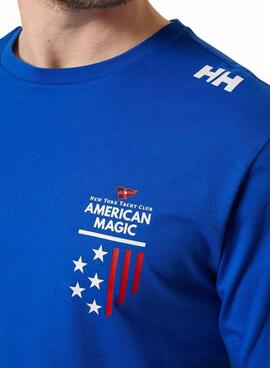 Camiseta Helly Hansen American Magic Azul Para Hombre