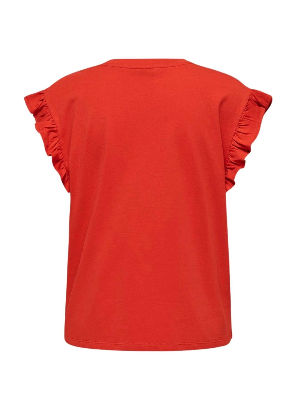 Camiseta Only Pernille Rojo Para Mujer
