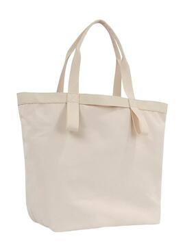 Bolso Tommy Jeans Hot Summer Tote Beige Para Mujer