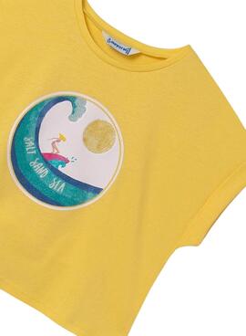Camiseta Mayoral Estampado amarillo Para Niña
