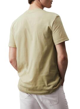 Camiseta Calvin Klein Embro Badge Verde Para Hombre