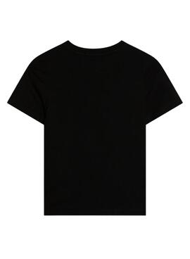 Camiseta Calvin Klein Wave Print Negro Para Niño