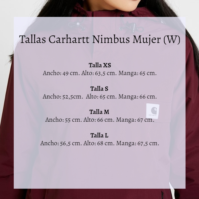 Tallas Carhartt Nimbus para Mujer 