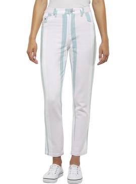 Pantalon Vaquero Tommy Jeans Stripe Blanco Mujer