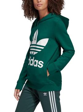 Sudadera Adidas Trefoil Hoodie Verde Mujer