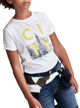 Camiseta Mayoral City Blanco Para Niño
