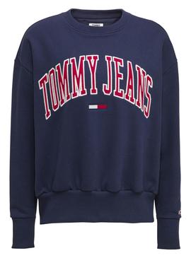Sudadera Tommy Jeans Collegiate Azul Mujer