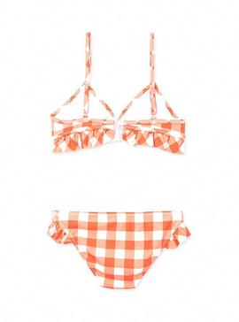 Bikini Mayoral Triangulo Volante Naranja Para Niña