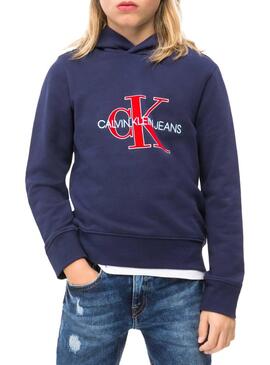 Sudadera Calvin Klein Monogram Azul Niño