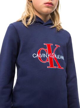 Sudadera Calvin Klein Monogram Azul Niño