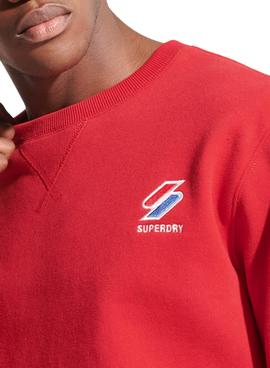 Sudadera Superdry Sportstyle Crew Rojo Para Hombre