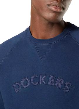 Sudadera Dockers Crewneck Azul Para Hombre