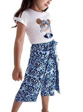 Pantalón Mayoral Culotte Estampado Azul Para Niña