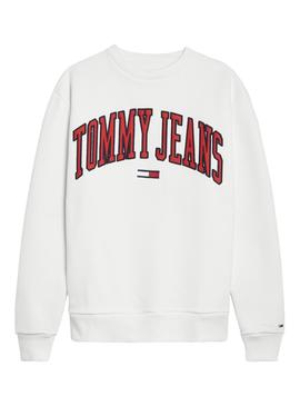 Sudadera Tommy Jeans Collegiate Blanco Mujer