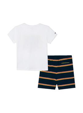 Conjunto Mayoral Bermuda Rayas Blanco Para Niña