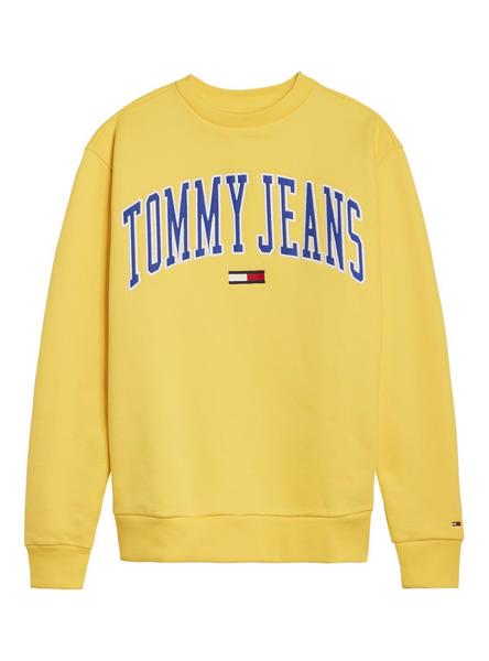 En otras palabras a pesar de Adaptar Sudadera Tommy Jeans Collegiate Amarillo Mujer