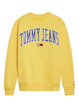 Sudadera Tommy Jeans Collegiate Amarillo Mujer