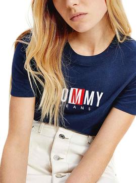 Camiseta Tommy Jeans Timeless Azul Marino Mujer