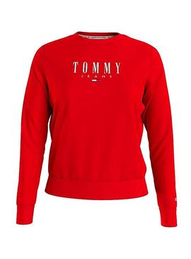 Sudadera Tommy Jeans Essencial Logo Rojo Mujer