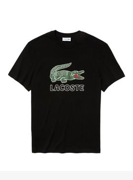 Camiseta Lacoste Croco Negro Hombre