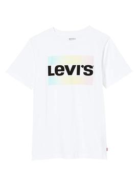 Camiseta Levis California Logo Blanco Para Niño