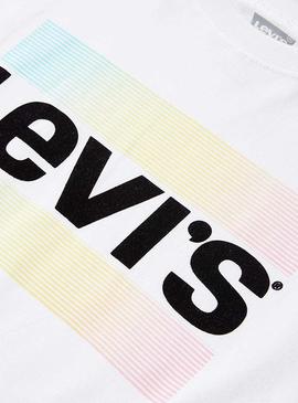 Camiseta Levis California Logo Blanco Para Niño