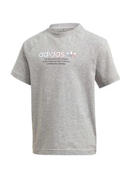 Camiseta Adidas Adicolor Graphic Gris Niño Y Niña