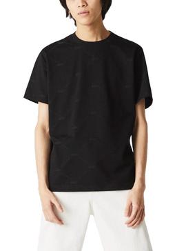 Camiseta Lacoste Live Monogram Negro para Hombre