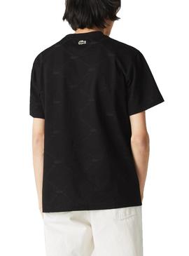 Camiseta Lacoste Live Monogram Negro para Hombre