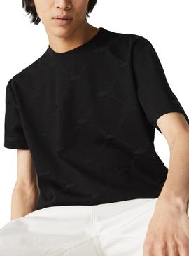 Camiseta Lacoste Live Monogram Negro para Hombre
