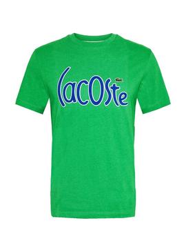Camiseta Lacoste Logo Oversize Verde Para Hombre
