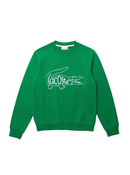 disfraz Sin valor navegador Sudadera Lacoste Logo Bordado Verde para Hombre