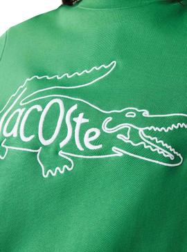 Sudadera Lacoste Logo Bordado Verde para Hombre