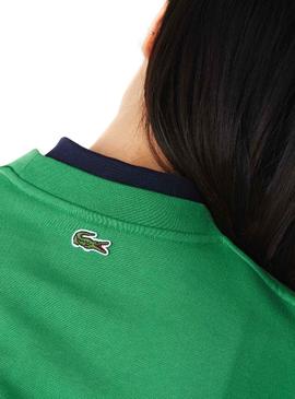 Sudadera Lacoste Logo Bordado Verde para Hombre