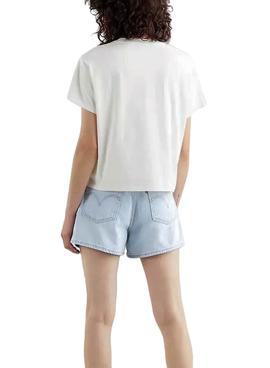 Camiseta Levis Graphic Varsity Blanco Para Mujer