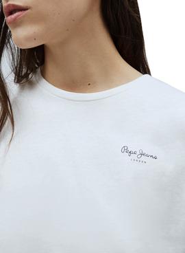 Camiseta Pepe Jeans Bloom Blanco Para Mujer