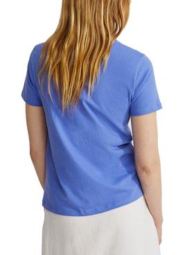 Camiseta Ecoalf Underlined Because Azul Para Mujer
