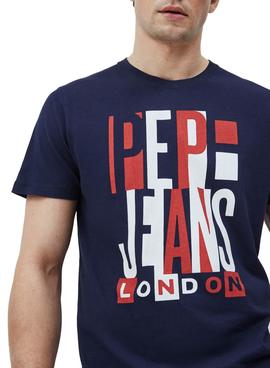 Camiseta Pepe Jeans Davy Marino Para Hombre